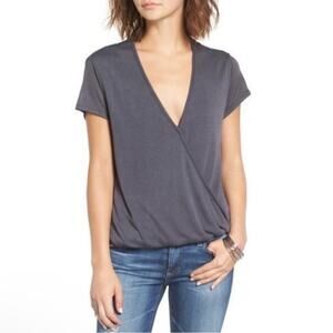 We The Free Free People Hoffman Crossover Knit Deep V Top Rayon Blend Size XS